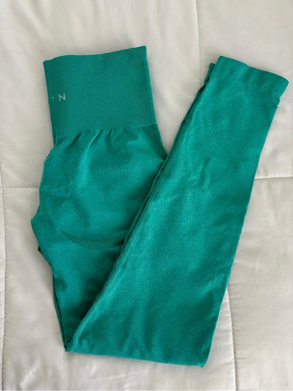 NVGTN High-Waist Seamless Leggings - Turquoise Blue - Picture 5 of 7